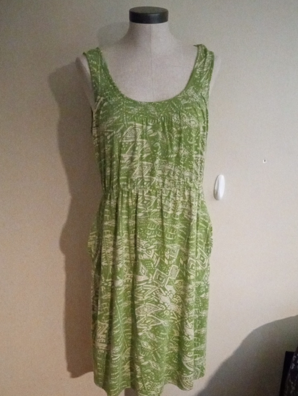 Sonoma Life + Style Sleeveless Cotton Blend Midi Dress with Geometric Pattern L
